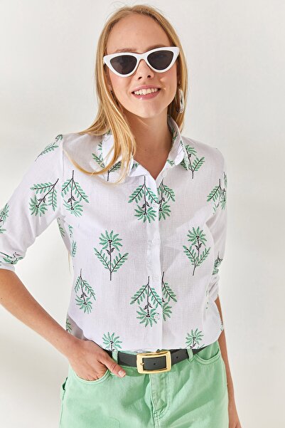 Olalook Szélrózsa zöld ujjú hajtogatott vászon ing GML-19000825