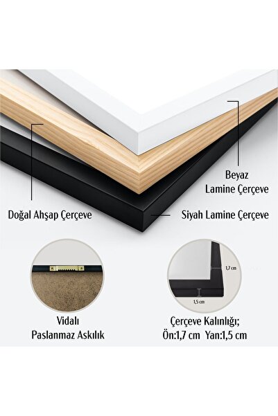 HOMEPACK Crna slika u drvenom okviru, uokviren poster, umetnički moderni zidn...