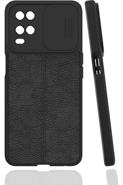 Case 4U Oppo A54 4g Kılıf Sürgülü Niss Slide Kamera Korumalı Deri Görünümlü L...