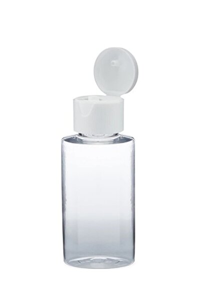 Güvenç Ambalaj 100 Adet - 50ml Boş Yuvarlak Şeffaf Pet Şişe, Açmalı Kapaklı P...
