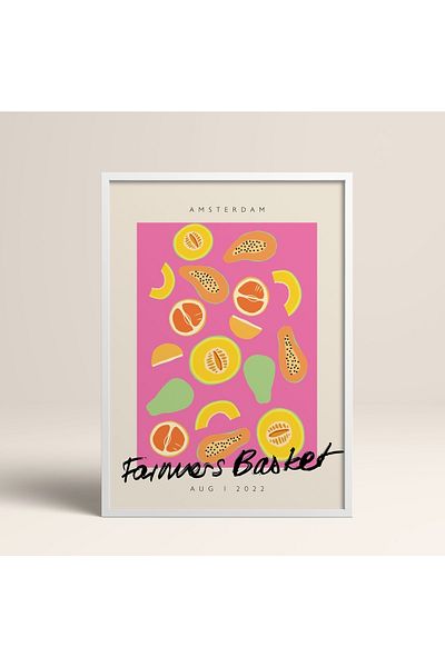 HOMEPACK Tablou cu rame din lemn alb Poster cu rame Decor artistic modern de perete (ABSTRACT56-WHITE-50X70)