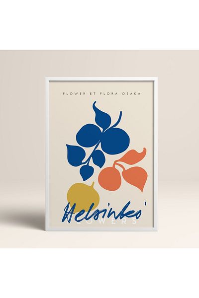 HOMEPACK Tablou cu rame din lemn alb Poster cu rame Decor artistic modern de perete (ABSTRACT57-WHITE-30X40)