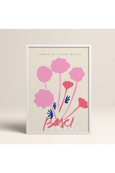 HOMEPACK Tablou cu rame din lemn alb Poster cu rame Decor artistic modern de perete (ABSTRACT58-WHITE-30X40)