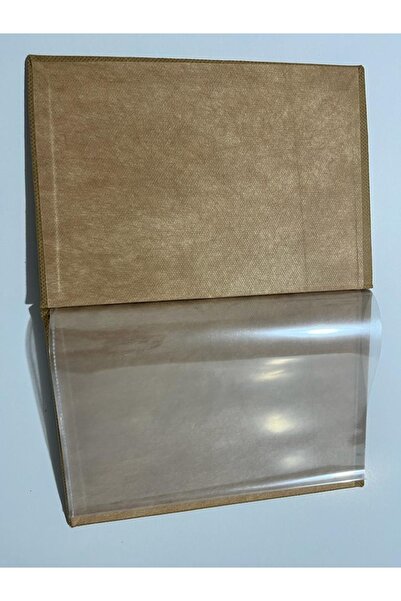 SRN Bej A/5 2 Yapraklı(PVC) Polipropilen Kumaş (ELYAF) 15x22.5 Menü Kabı