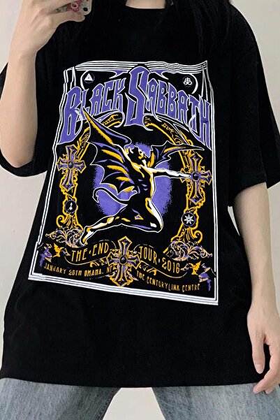 Freak Tshirt Black Color Black Sabbath Printed Wide Fit Unisex Metal-Rock T-shirt