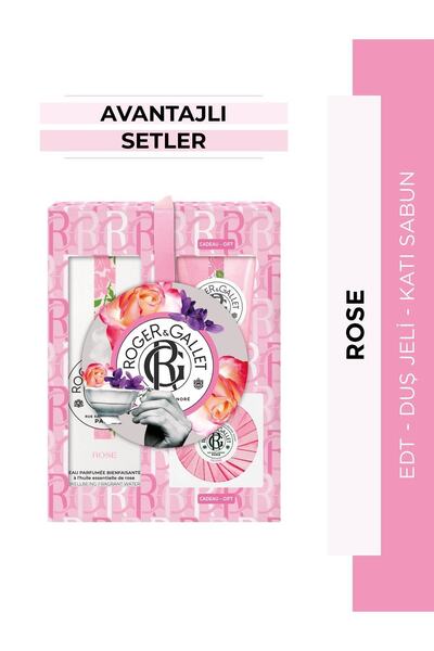 Roger&Gallet Rose Edt Mandalina Ve Gül Özü Içeren, Çiçeksi Parfüm 100ml + Duş Jeli + Sabun Üçlü Avantaj Set