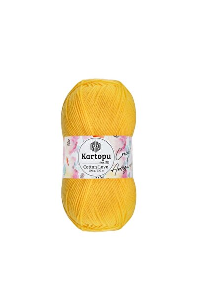 Kartopu Cotton Love K318 Canlı Sarı Amigurumi Pamuklu El Örgü İpliği 100 Gr