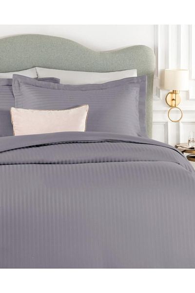 Madame Coco Elicia Super King Size Striped Satin Bedding Set