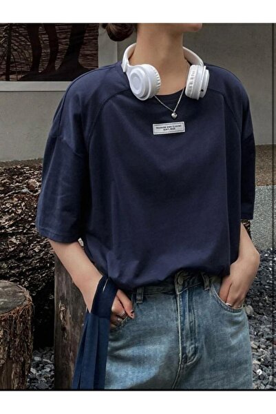 AFROGİYİM Γυναικείο μπλουζάκι μόδας και κλασικής στάμπας Oversize