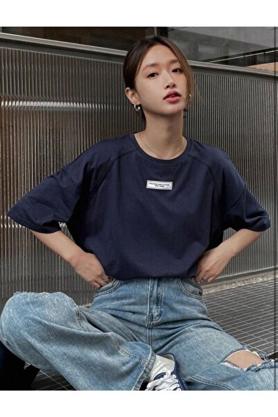 AFROGİYİM Γυναικείο μπλουζάκι μόδας και κλασικής στάμπας Oversize