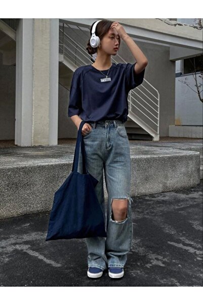 AFROGİYİM Γυναικείο μπλουζάκι μόδας και κλασικής στάμπας Oversize