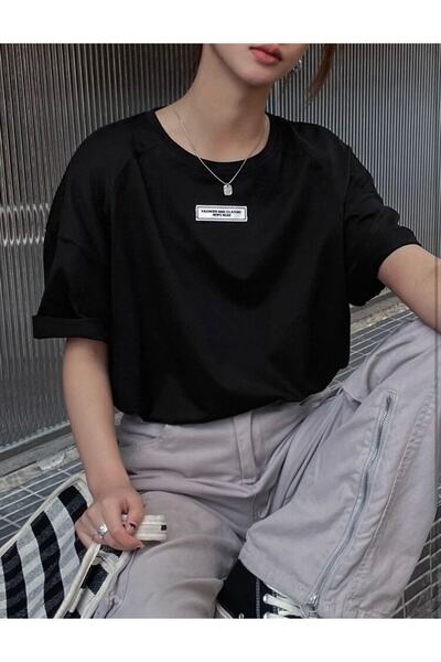 AFROGİYİM Γυναικείο μπλουζάκι μόδας και κλασικής στάμπας Oversize