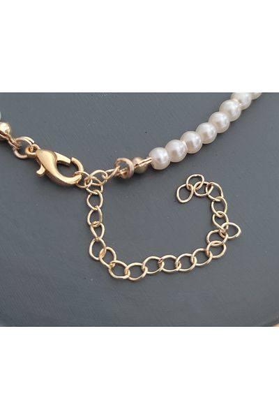 HALHALMILL Enameled Clover Pearl Anklet