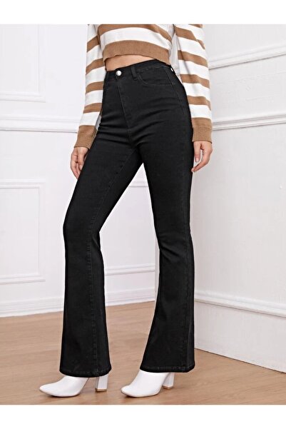 SHEVEGA Μαύρο ψηλόμεσο τζιν Flare