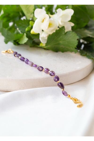 CHARMLUCKY Natural Amethyst Stone Bracelet