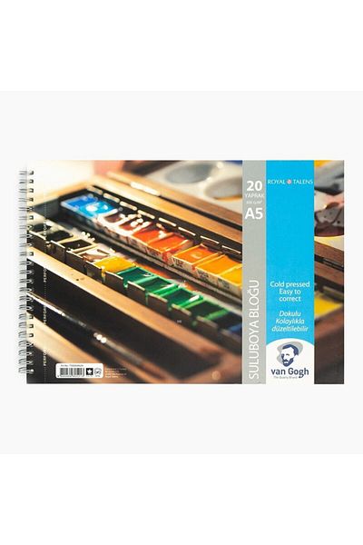 Van Gogh Bloc de culoare în apă în spirală: 300 Gr: A5: Set de 20 de coli de 6