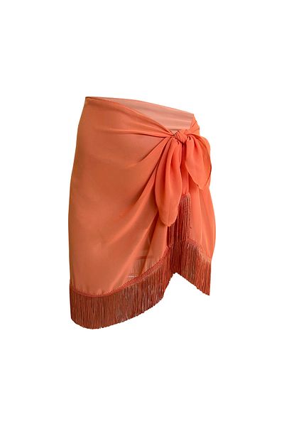 Bolder Orangefarbener Pareo mit Quasten
