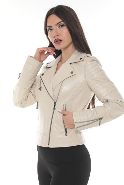 fatih yek deri & kürk Kadın Hakiki Deri Mont Ceket