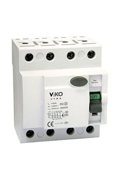 VİKO 4x40x300ma Ac Tipi Kaçak Akım Yangın Koruma Rölesi