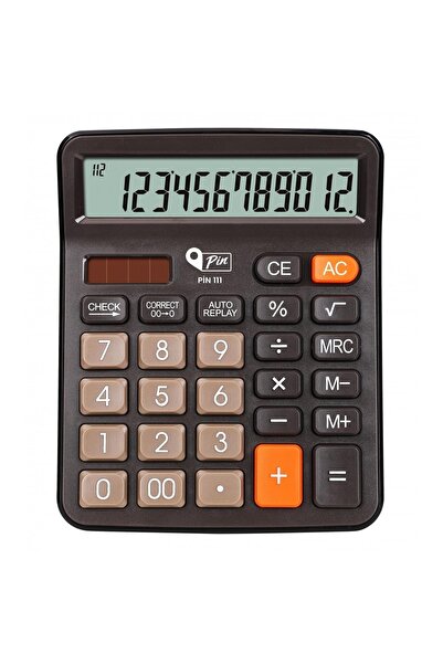 Pin 111 Büyük Boy 12 Hane Masaüstü Hesap Makinesi