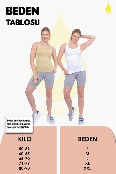 SAUNA SUIT Women's Corset Undershirt White & Skin Color 2 Pack Firming, Toning, Slimming Premium Undershirt Set