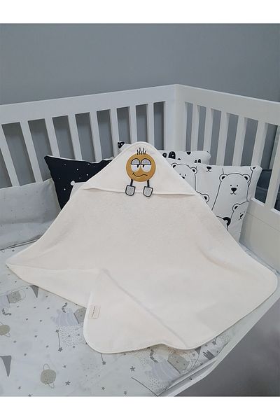 Tanem Home 100% Cotton Emoji Pattern Embroidered Baby Towel Swaddle 75x75cm