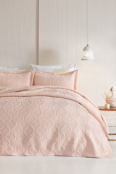 Puffy Julian Single Bedspread Set - Blush