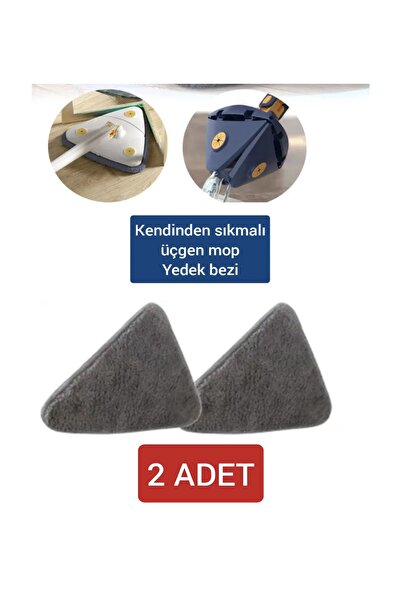 KÜÇÜK EW 2 Adet Kendinden Sıkmalı Üçgen Mop Bezi Yedeği 2 Adet