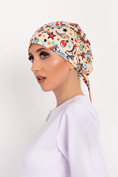 Nur Medikal Giyim 90'lar Desenli Tesettür Doktor Hemşire Hastane Aşçı Cerrahi Bone