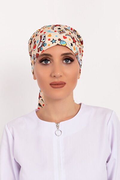 Nur Medikal Giyim 90'lar Desenli Tesettür Doktor Hemşire Hastane Aşçı Cerrahi Bone