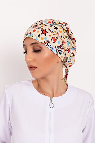 Nur Medikal Giyim 90'lar Desenli Tesettür Doktor Hemşire Hastane Aşçı Cerrahi Bone