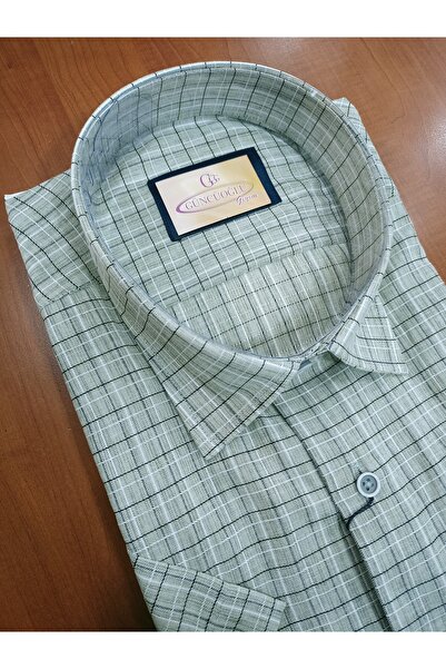 güncüoğlu Short Sleeve Pocketed 100% Cotton Classic Men's Shirt