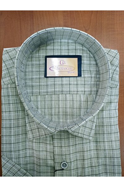 güncüoğlu Short Sleeve Pocketed 100% Cotton Classic Men's Shirt