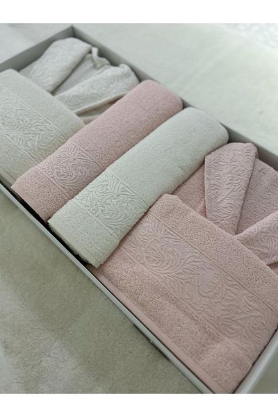 Nurpak Fashion 8 Piece Σετ Ρόμπας Κρέμα - Πούδρα