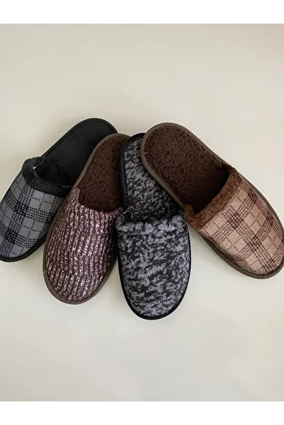 EBRULİ BUTİK06 Men's House Slippers 4-pack