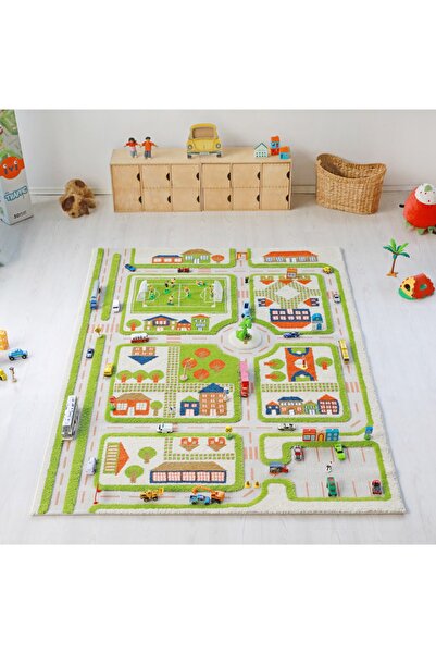 İVİ 134 x 180 cm Yeşil Trafik 3 Boyutlu Oyun Halısı 121MD033YE13183