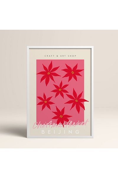 HOMEPACK Tablou cu rame din lemn alb Poster cu rame Decor artistic modern de perete (ABSTRACT128-WHITE-40X60)