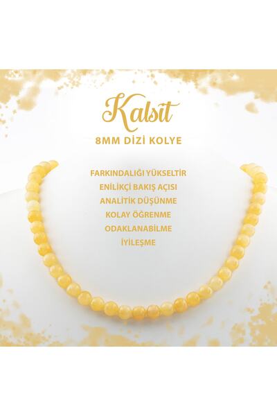 Deniz Doğal Taş Sertifikalı Kalsit 8 Mm Dizi Doğal Taş Kolye