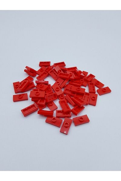 LEGO Original Moc Accessory Plate Modified 1 X 2 Jumper Red Flat Tile Brick 6 Pieces Will Be Sent