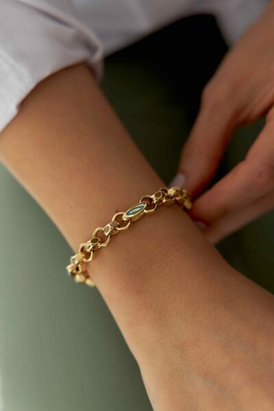 YAVUZ KUYUMCULUK 14 Ayar Altın Mineli Doch Bileklik