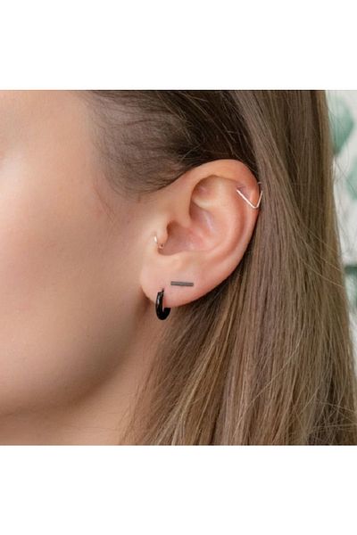 Heppii 10 Mm Surgical Steel Black Hoop Earrings