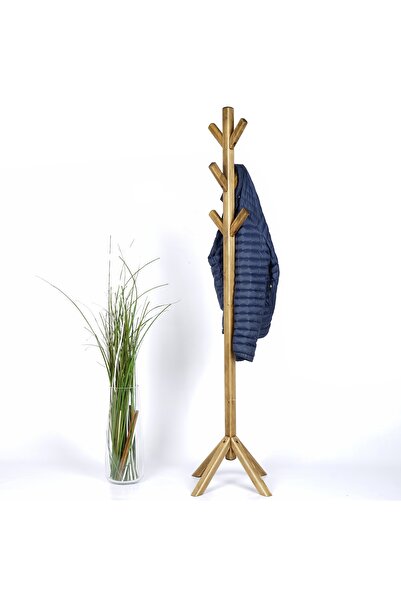 WOODENSA Ahşap Ayaklı Askılık Portmanto Modern Elbise Askısı Konfeksiyon 170 ...