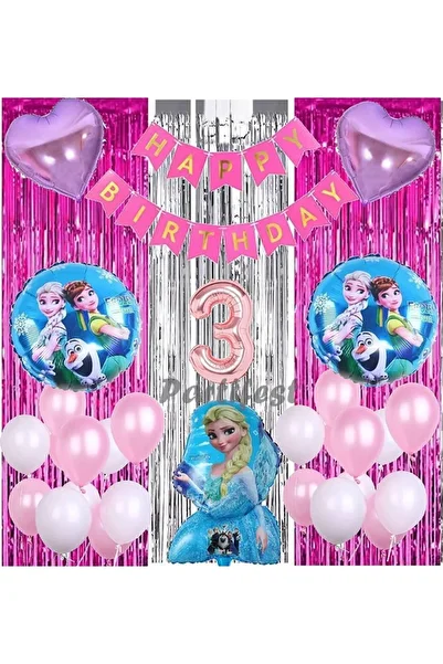 Parti Station Frozen Elsa 3 Year Old Balloon Set Frozen Concept Helium Balloon Set Frozen Elsa Birthday Set