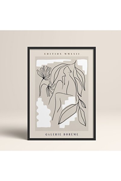 HOMEPACK Crna slika u drvenom okviru, uokviren poster, umetnički moderni zidn...