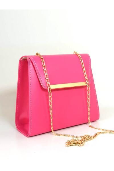 dizaynbag حقيبة نسائية بحزام سلسلة باللون الفوشيا