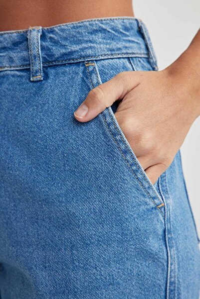 DeFacto Široké džínové kalhoty ze 100% bavlny s cargo kapsou