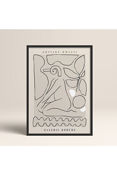 HOMEPACK Crna slika u drvenom okviru, uokviren poster, umetnički moderni zidn...