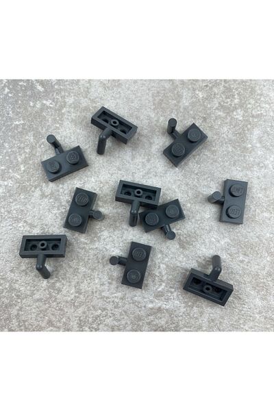 LEGO Original Custom Accessory Plate Modified 1 X 2 Horizontal Bar Dark Gray Flat Brick 10 Pieces Will Be Sent