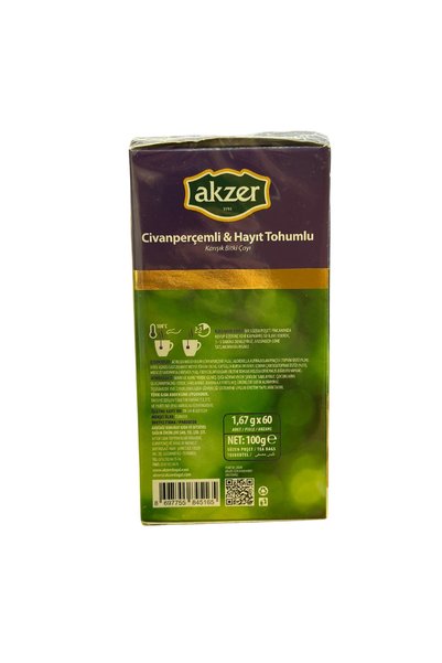 Akzer شاي الأعشاب المختلط مع بذور السيف المختلطة (2 عبوة) (60*2 كيس مفلتر) (100*2 جم)
