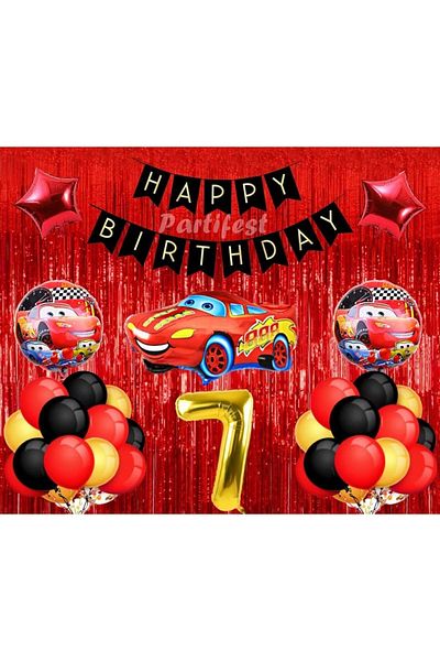 Parti Station Cars 7 Year Old Balloon Set Cars Concept Helium Balloon Set Lightning Mcqueen Birthday Set